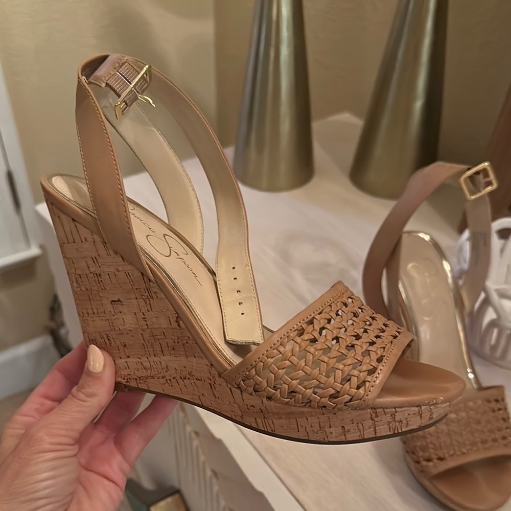 NEW Jessica Simpson - Stylish Tan Wedge Sandals